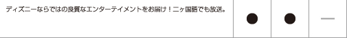 ディズニーならではの良質なエンターテインメントをお届け！二ヶ国語でも放送。